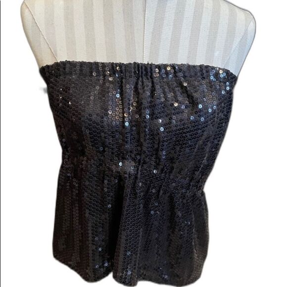 🎃- VICTORIA’S SECRET Strapless Black Sequin Top! - Picture 1 of 16
